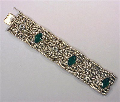 Lot 120 - Large Paste Emerald Bracelet 1930s