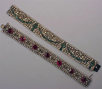 Lot 142 - Two Art Deco Evening Bracelets One paste with...