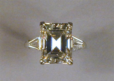 Lot 534 - Diamond Engagement Ring Centered by a...