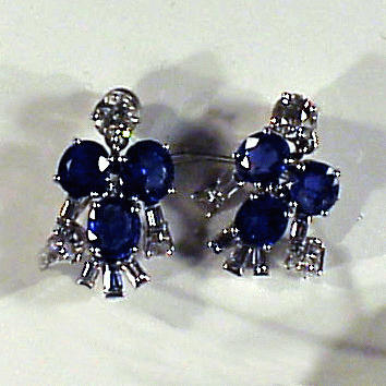 Lot 506 - Pair of Sapphire and Diamond Pendant Earrings...