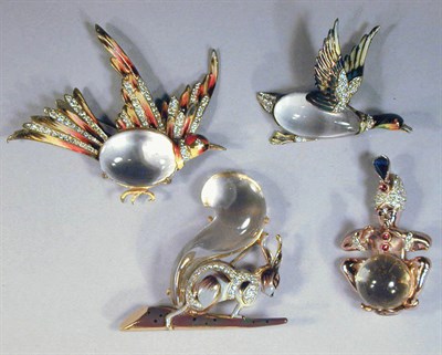 Lot 183 - Group of Four Coro Jelly Belly Pins Comprising...