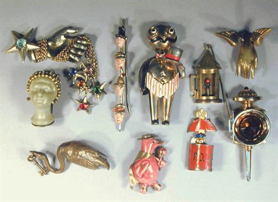 Lot 182 - Group of Ten Hattie Carnegie Pins Including...