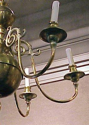 Lot 441 - Baroque Style Brass Six-Light Chandelier