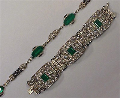 Lot 117 - Art Deco Necklace and Bracelet The necklace...