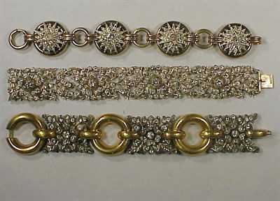 Lot 198 - Three Retro Bracelets Comprising one with...
