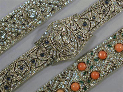 Lot 130 - Three Art Deco Bracelets The first paste in...