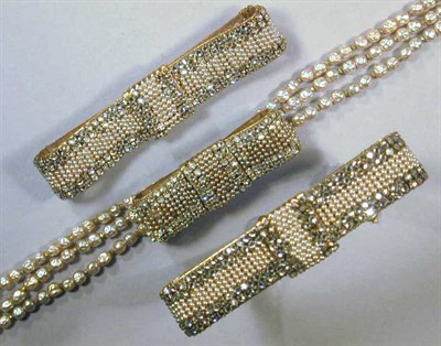 Lot 241 - Miriam Haskell Bow Set Comprising a necklace...