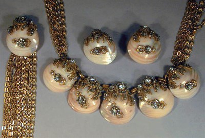 Lot 254 - Miriam Haskell Petal Pink Shell Suite...
