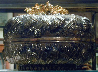 Lot 391 - Continental Silver Oval Repousse Box...