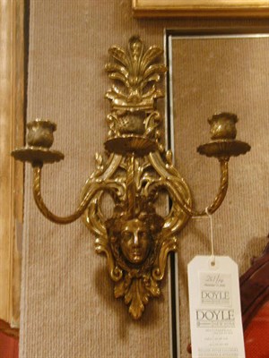 Lot 261 - Pair of Continental Rococo Style Brass...