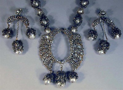 Lot 252 - Early Miriam Haskell Necklace and Earrings...