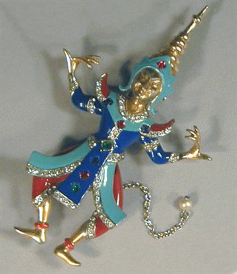 Lot 185 - Boucher Thai Dancer Pin Painted enamel on gilt-...