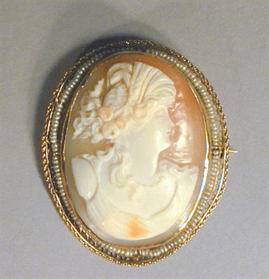 Lot 78 - Shell Cameo Brooch 14 kt. yellow gold,...