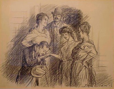 Lot 57 - John Sloan American, 1871 - 1951 THE MEETING...