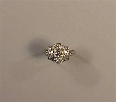 Lot 283 - Diamond Ring Platinum, of floral motif, set...