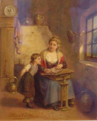 Lot 122 - Leon Caille French, 1836-1907 MOTHER AND...