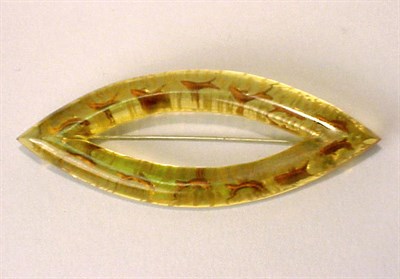 Lot 598 - Bakelite Reverse Carved and Painted Brooch Of...