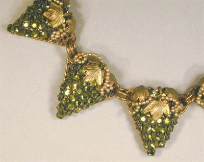 Lot 233 - Miriam Haskell Grape Necklace Peridot color...