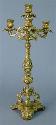 Lot 198 - Pair of Louis XIV Style Gilt-Brass Four-Light...