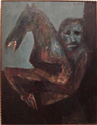 Lot 57 - James Strombotne American, b. 1934 A MAN AND...