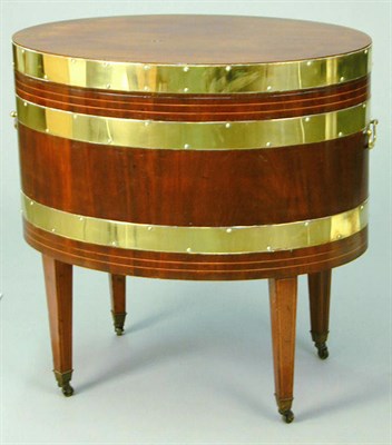 Lot 618 - Regency Brass-Bound Inlaid Mahogany Cellaret...