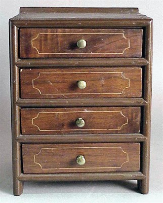 Lot 366 - Federal Style Mahogany Miniature Chest of Drawers