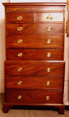 Lot 513 - George III Mahogany Chest on Chest Late 18th...