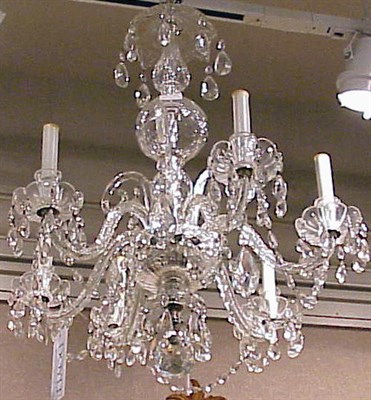 Lot 452 - Regency Style Cut Glass Six-Light Chandelier