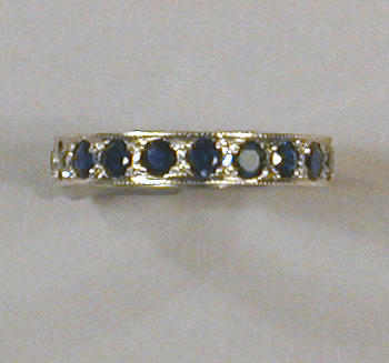 Lot 126 - Sapphire Eternity Band Platinum, set all...