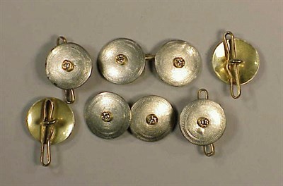 Lot 285 - Gentleman's Platinum and Diamond Stud Set...