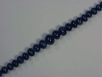 Lot 405 - Sapphire Bead Necklace The single strand...