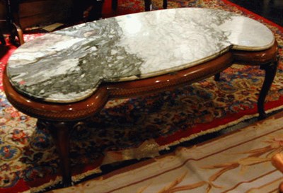 Lot 189 - Louis XV Style Marble Top Mahogany Occasional...