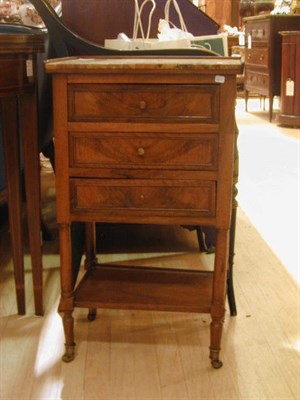 Lot 210 - Louis XV Style Marble Top Fruitwood Side Table