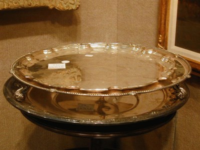 Lot 376 - Group of Three Silver Plated Circular Trays...