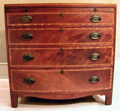 Lot 342 - Georgian Style Mahogany Bow-Front Chest of...