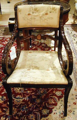 Lot 238 - Pair of Regency Style Mahogany Armchairs