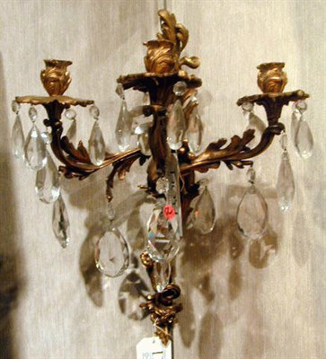 Lot 166 - Pair of Rococo Style Gilt-Bronze Three-Light...