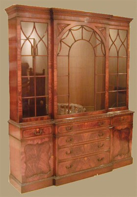 Lot 248 - Georgian Style Inlaid Mahogany Breakfront