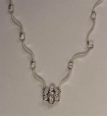 Lot 277 - Diamond Necklace and Pendant 14 kt. white gold,...