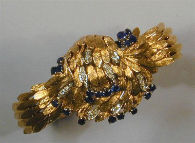 Lot 363 - Lady's Diamond and Sapphire Cover Wristwatch...