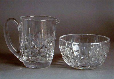 Lot 605 - Waterford Cut Glass Creamer and Sugar Bowl