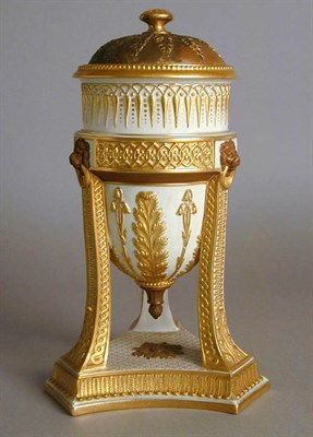 Lot 604 - Wedgwood Gilt-Decorated Porcelain Covered Urn