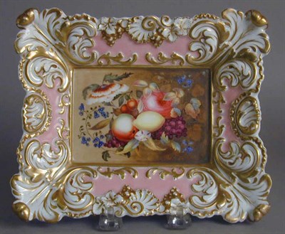 Lot 611 - Derby Porcelain Floral-Decorated Plaque