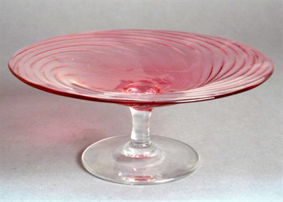Lot 613 - Pair of Pairpoint Type Swirl Glass Tazzas