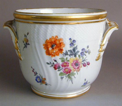 Lot 617 - Continental Porcelain Floral-Decorated Cachepot