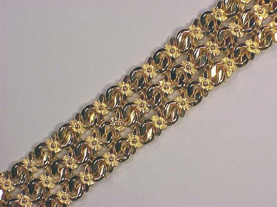 Lot 179 - Gold Bracelet 18 kt. yellow gold, the one inch...