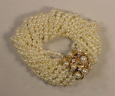 Lot 273 - Cultured Pearl and Diamond Bracelet The...