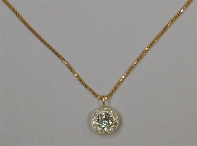 Lot 345 - Gold and Diamond Pendant Necklace 14 kt....