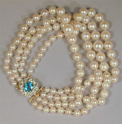 Lot 468 - Emerald, Diamond and Cultured Pearl Bracelet...