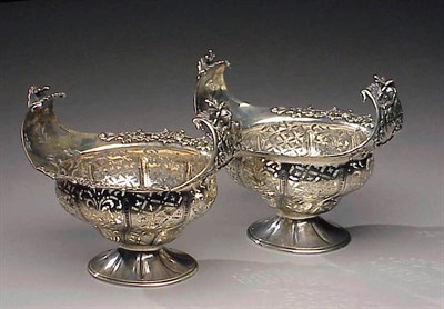 Lot 525 - Two George II Style Silver Reticulated Baskets...